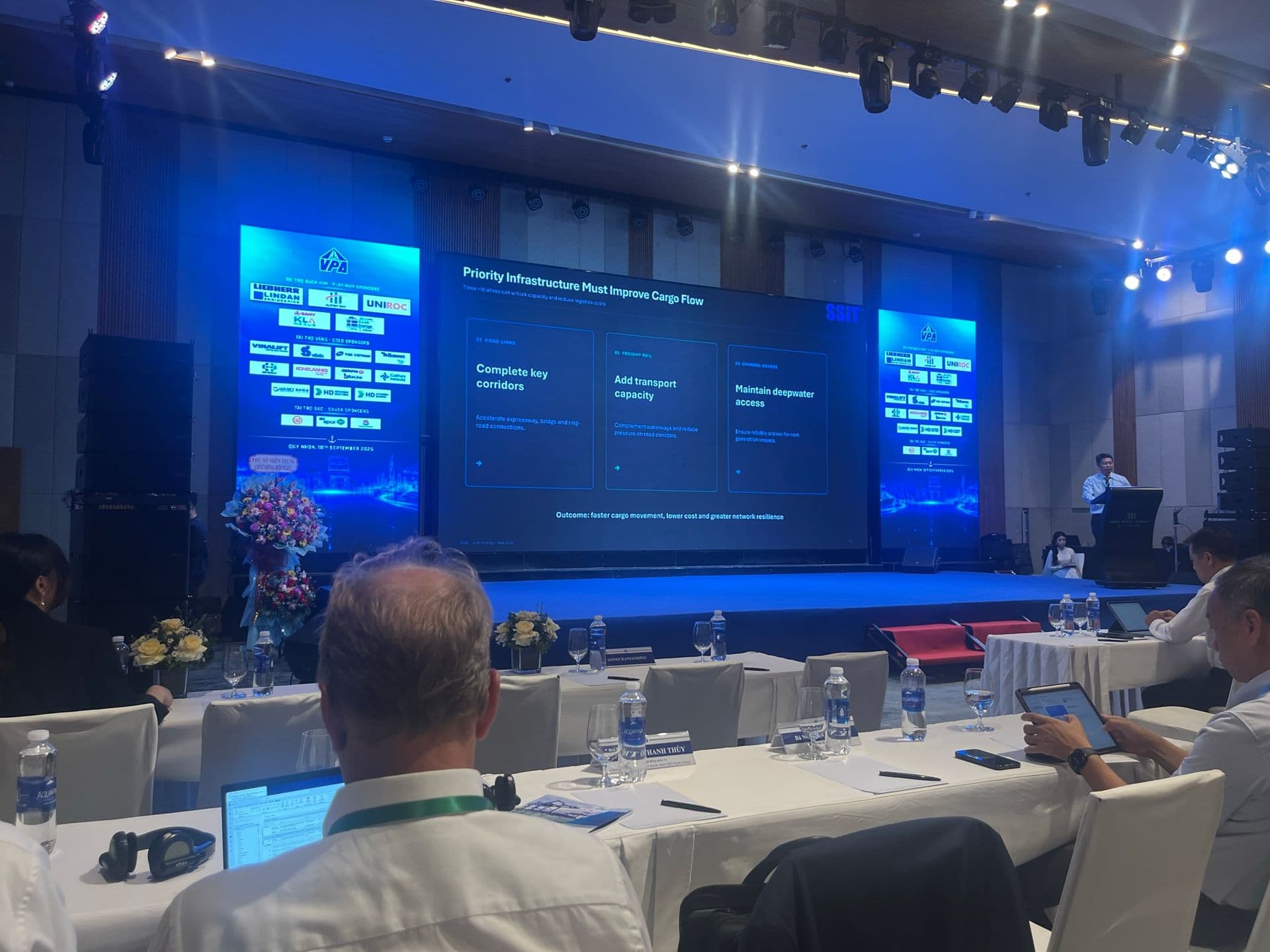 A port conference session in Vietnam on cargo flow and deepwater access